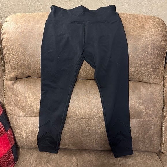 𝅺women’s Lorna Jane Black No Show Ankle Biter Leggings - Picture 1 of 4